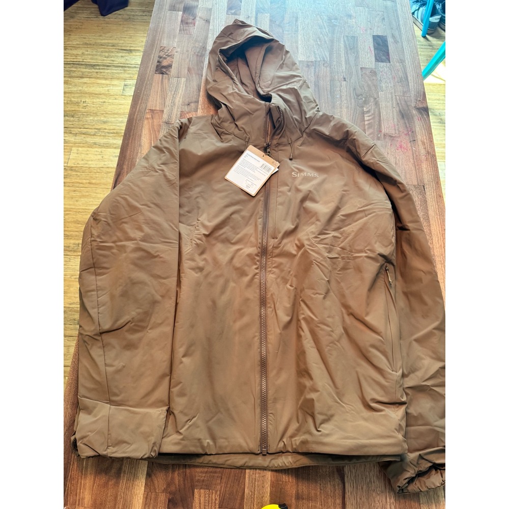 Simms Mens Midstream Hooded Jacket Jasper Brown XXL Wool Insulation coat NWT